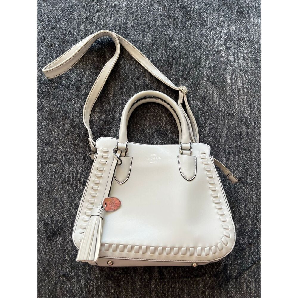 London Fog Leather Handbag with Tassel